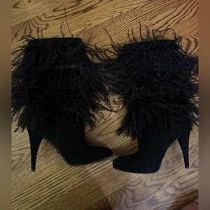 Michael Kors Asha feather suede heel boots - size 6.5